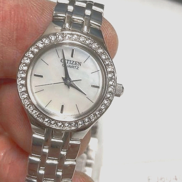 NWT CITIZEN WOMEN'S WATCH EJ6040-51D, w/ MOTHER OF PEARL & SWAROVSKI CRYSTALS - Picture 7 of 10